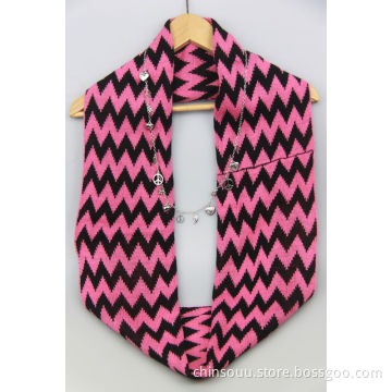 China Trade Agent China Sourcing Agent Black And Red Acrylic Knitting Shawl 32*73cm